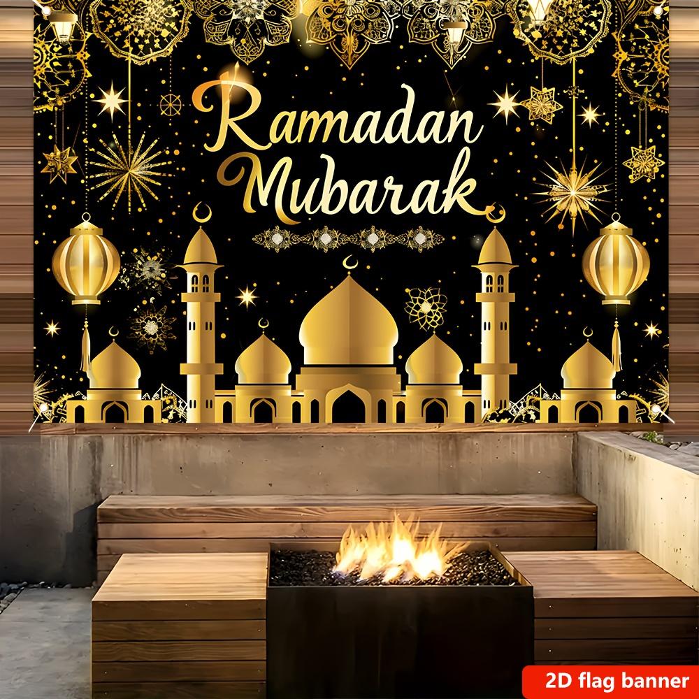 Eid Mubarak Party Banner, Polyester Fabric, for Bedroom Living Room Party Decor