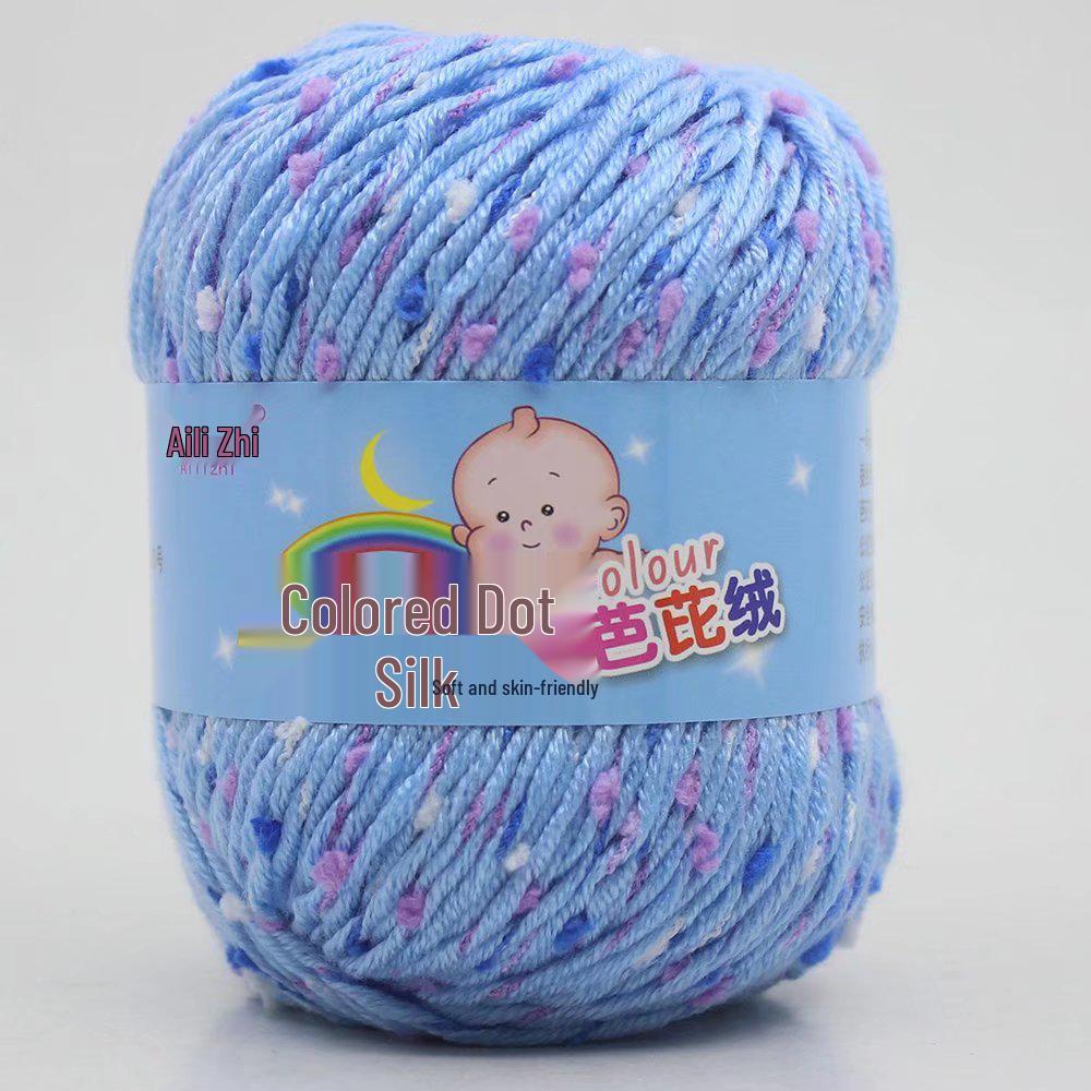 Pallina di Filato a Pois Colorati per Lavorazione a Maglia a Mano di Maglioni e Cardigan da Uomo e da Donna