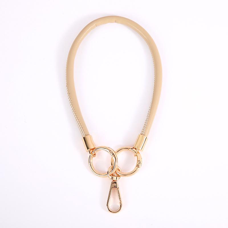 Trendy 6mm Leather Cord Keychain: Fashionable Wrist Strap Mobile Phone Lanyard