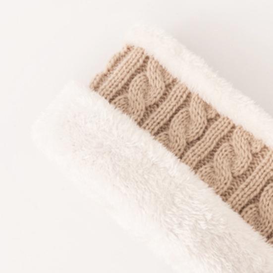 Set 3 Bucăți/Set Pălărie Fular Mănuși Femei Culoare Solidă Decor Pompom Pluș Pălărie Textură Răsucită Căptușeală Fleece Încălzitor Gât Set Mănuși