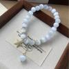 Exquisite French Zirconia Starfish & Cat's Eye Beaded Bracelet