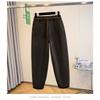 DIMANAF 2025 Autumn Winter Women Plus Size Pants Casual Lady Long Pants Thick Flocking Oversized Loose Bottoms