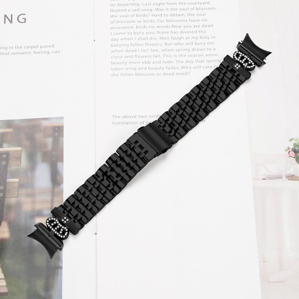 Watch Band with Quick Release Connector For Samsung Galaxy Watch7 44mm/40mm 7-Bead Rhinestone Crown Strap