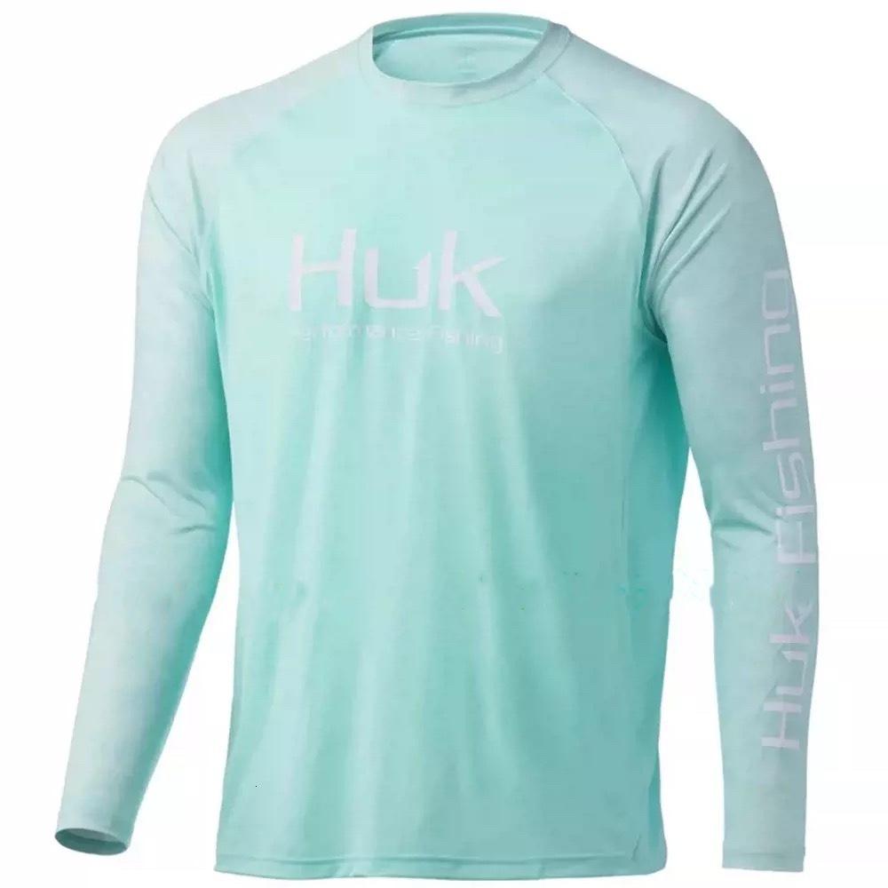 HUK fishing suit 2024 summer new upf + 50 ice silk light and breathable quick-drying fishing long-sleeved T-shirt fishing suit