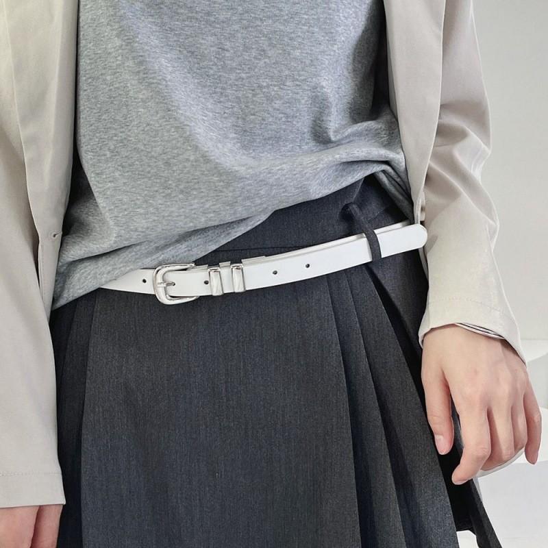 Elegant Black Vintage Women's Belt With Silver Buckle For Dress And Pants Outfits