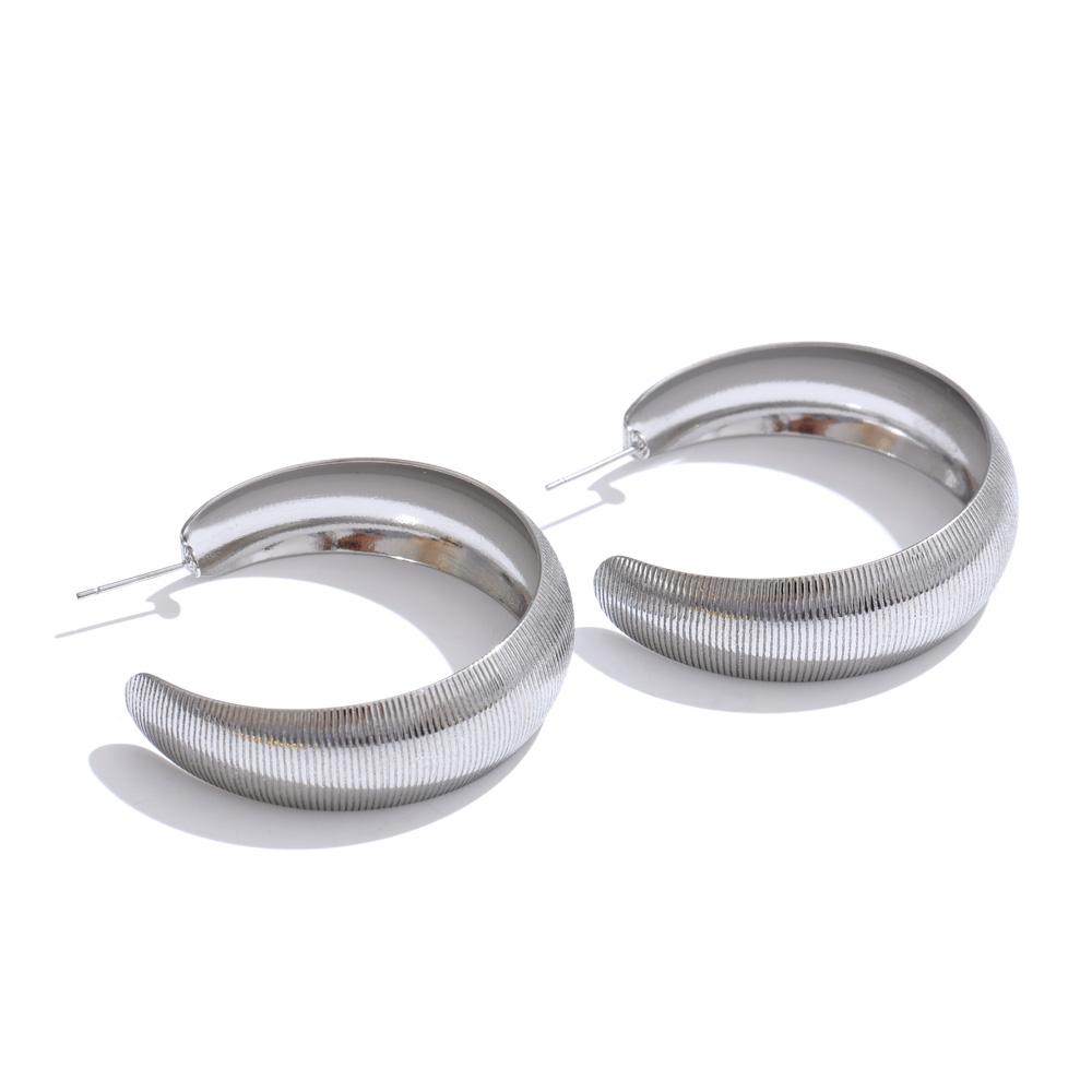 

Yhpup Minimalist Daily Stainless Steel C-Shape Big Unusual Earrings for Women Charm Versatile Geometric Fashion Jewelry