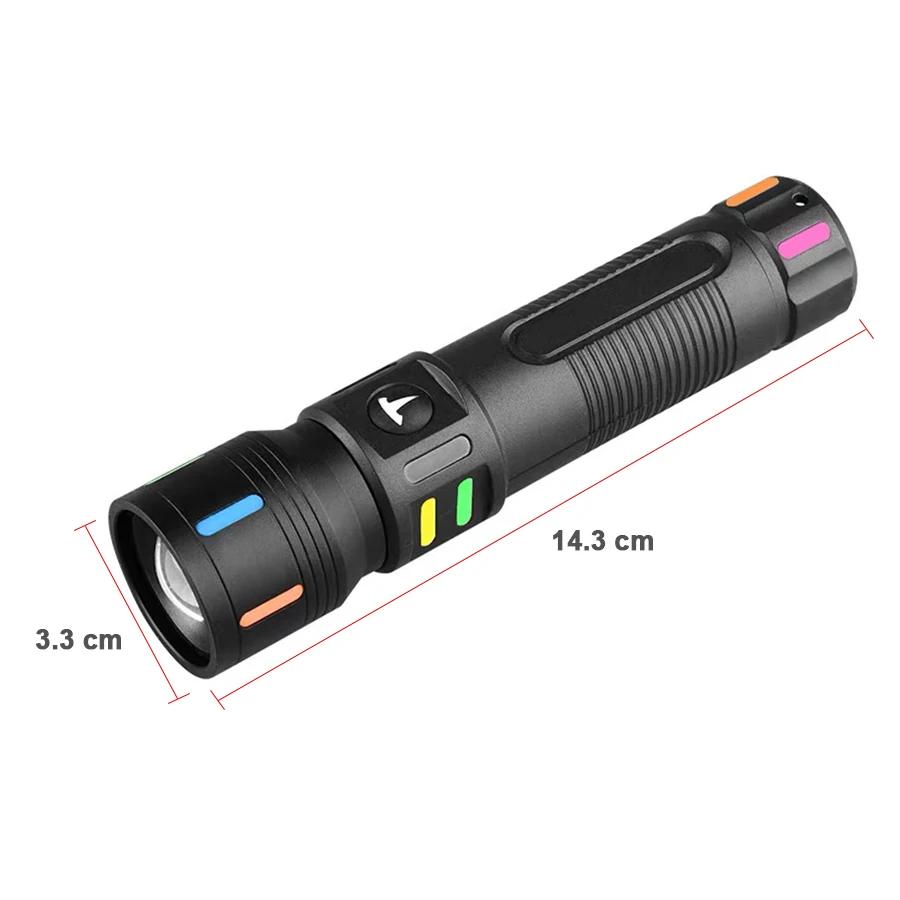 Rechargeable High Power Led Flashlight Long Range Emergency LED Torch 2000mAh Portable Camping Cool Fluorescence Lantern
