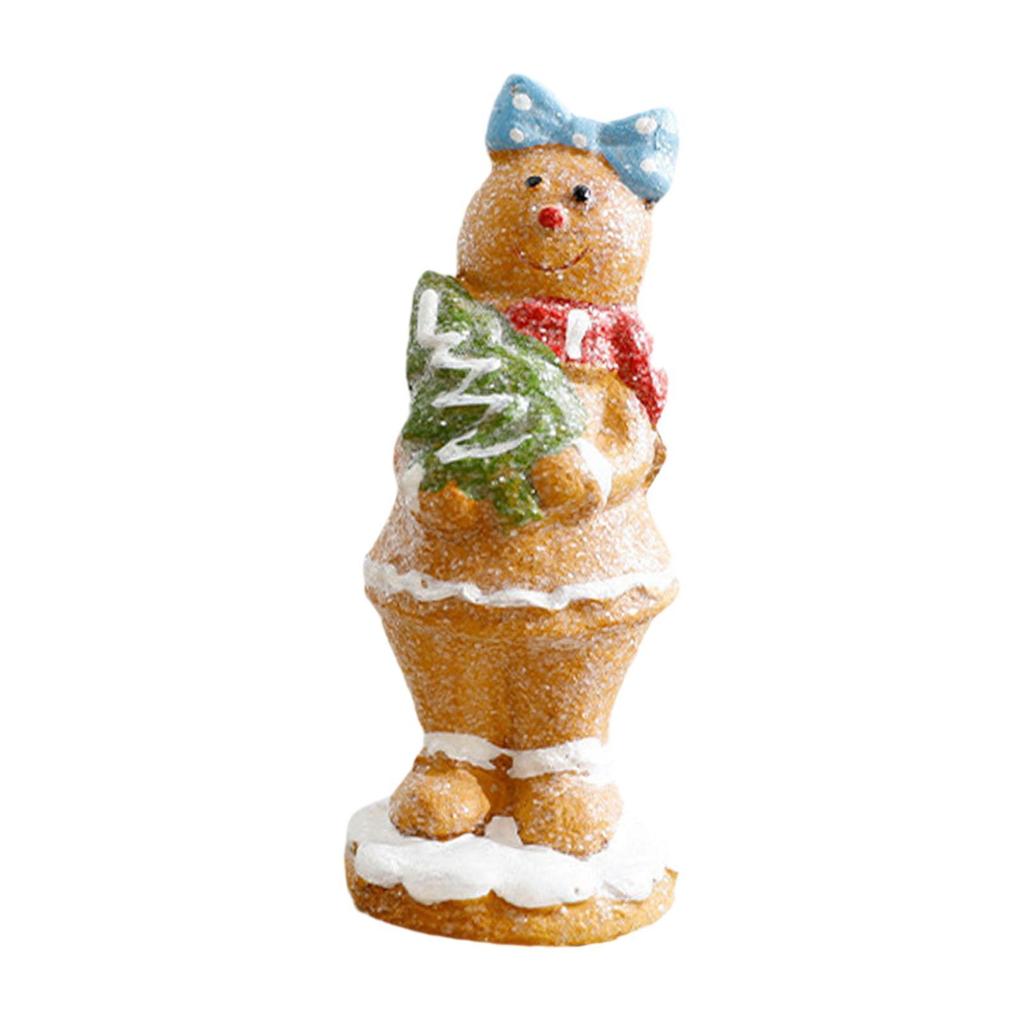 Christmas Statue Miniature Xmas Tabletop Decoration Cute Ceramic Figurine for