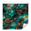 Sea Ink, Turquoise and Rust Wallpaper for Living Room and Bedroom 50x1000
