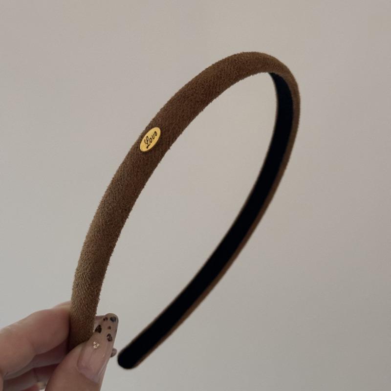 1 Stück Samttextur Feines Haarband Mehrfarbig Einfaches Liebeslogo Haarband Damen Tägliches Vielseitiges Kopfschmuck Haarbänder