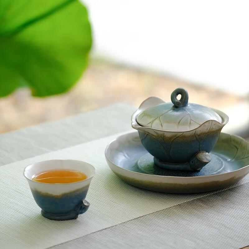 Edenus Autumn Lotus Ceramic Kung Fu Tea Set