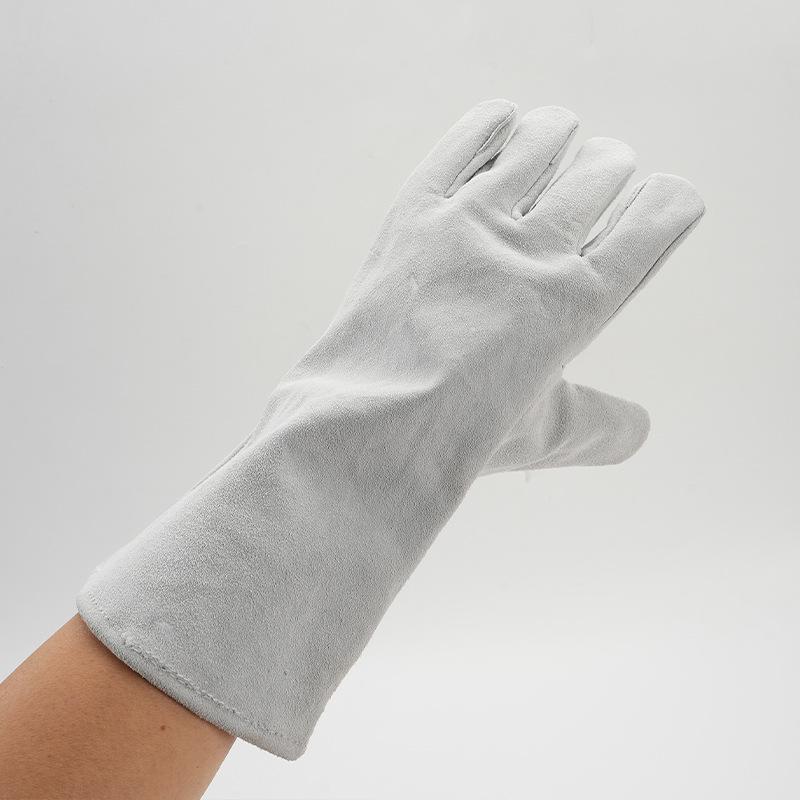 Thickened Fireproof Suede Cowhide Welding Gloves - Wear-Resistant, Extended Protection Against Sparks & Splatter
