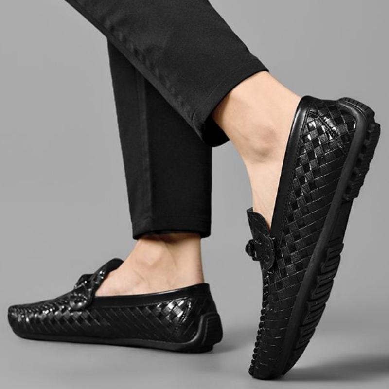 Scarpa Casual Piatta da Uomo Mocassini con Stampa Animale Scarpe da Uomo in Pelle Punta Tonda Prezzo Basso Spedizione Gratuita Legittimo Adulti Moda 2025