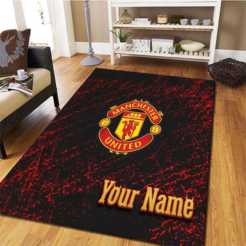 Manchester United F Custom Name Carpet Rug for Living Room Bedroom Home Sofa Decoration,Kids Play Non-slip Floor Mat
