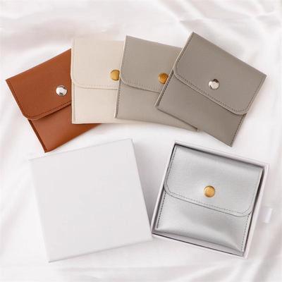 Compact PU Jewelry Storage Bag with Snap Button - Customizable Logo for Necklaces, Rings, Earrings