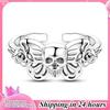 Retro-Style 925 Silver Open Ring – Hollow Skull & Butterfly, Punk Jewelry Accessory for Women