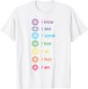 Chakra Affirmationen Ich Weiß Ich Sehe Ich Spreche Yoga Meditation Grafik T-Shirt Weiche Baumwolle Lässiges Oberteil