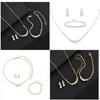 Water Drop Wedding Necklace Set With Geometric Pendant For Bridal Jewelry Collection