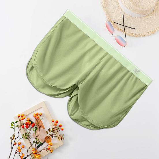 Men Home Shorts Solid Color Bouncy Loose Breathable Fine Mesh Underwear Quick Drying