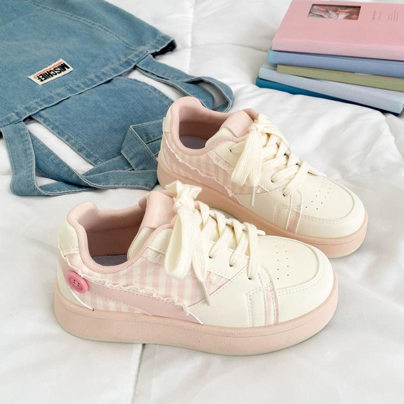 Fashion 2025 Women's Breathable Strip-shaped Sports Shoes Cute Button-down Thick-heeled Sports Shoes Casual Running Thick Sports Shoes