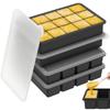 4Pcs Silicone Freezer Trays Ice Cube Molds 4 Long Slot and 15 Small Grid Soup Freezer Container Mold for Bar and Kitchen Gadgets