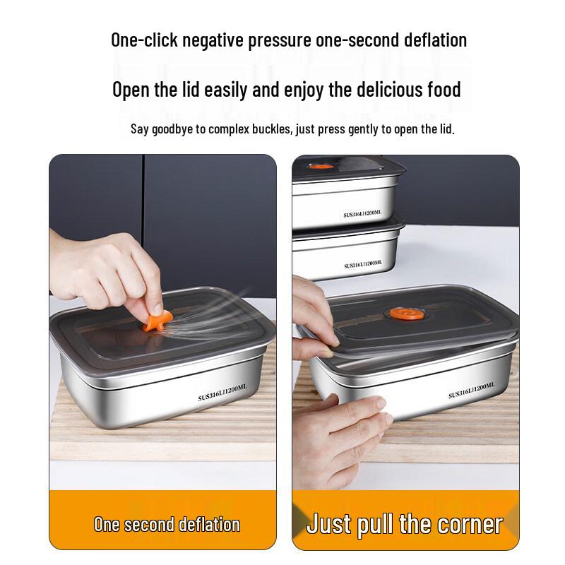 ZISIZ 316 Stainless Steel Food Storage Container with Lid