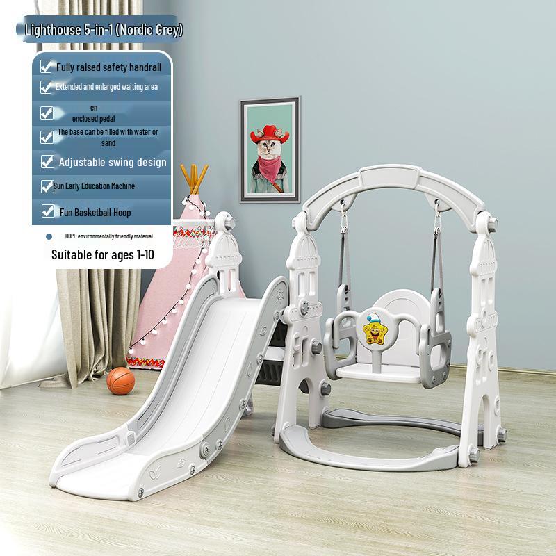 4-in-1 Indoor/Outdoor Kids Playset: Slide, Swing & More