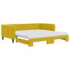 Pull Out Daybed with Mattresses Yellow 100x200 cm Velvet