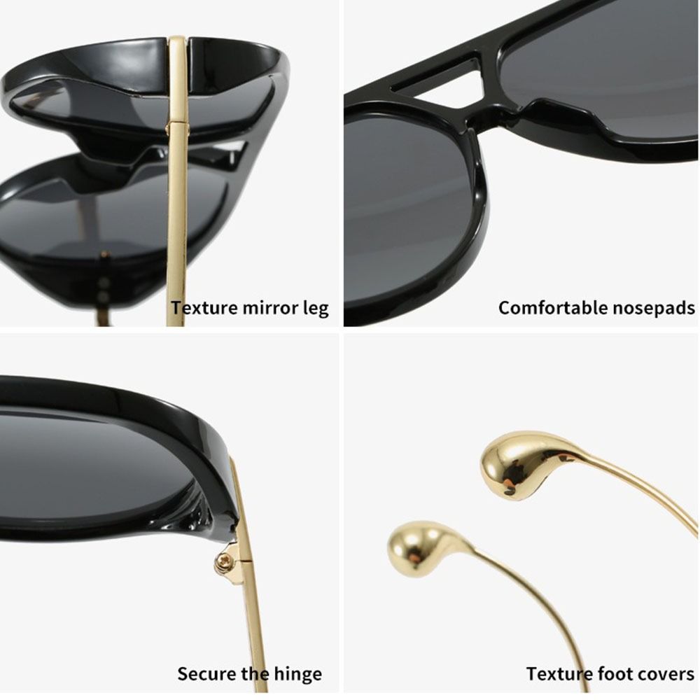 Anti-UV Retro Men Sun Glasses Trendy Oversized Shades Eyeglasses Women  Round  Sunglasses  Outdoor