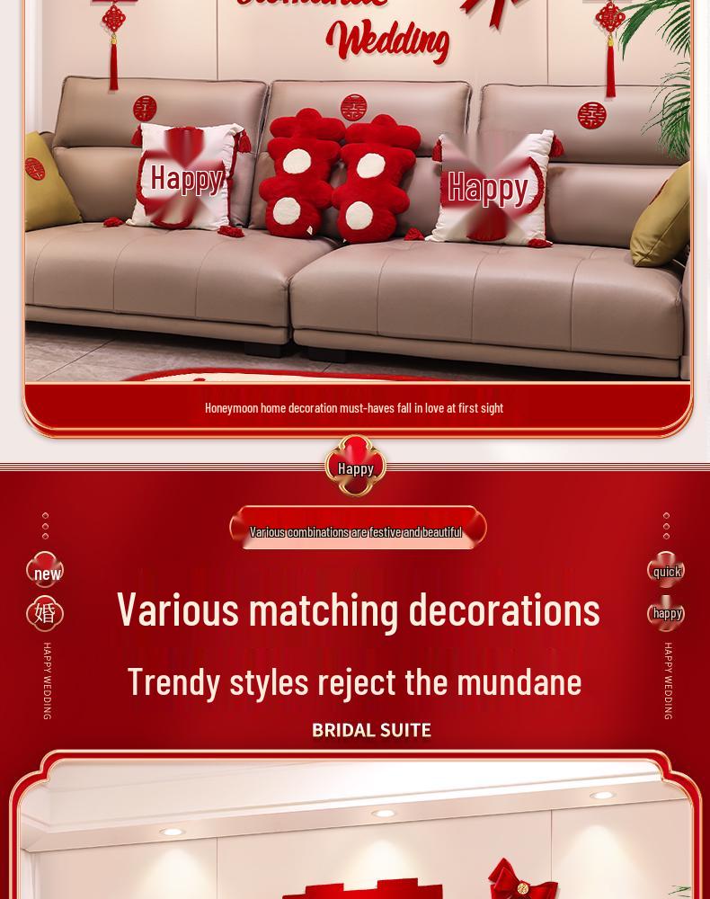 Wedding Ceremony Room Décor Set: Bridal & Groom's Room, Living Room Sofa & Background Wall Decorations