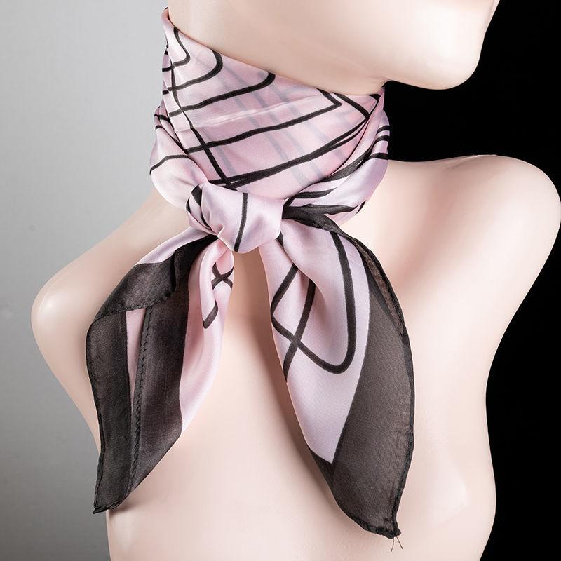 Elegant and Versatile Square Scarf Square Korean Version Spring and Autumn Thin Sunscreen Scarf Milk Scarf Temperament Soft Silk Scarf