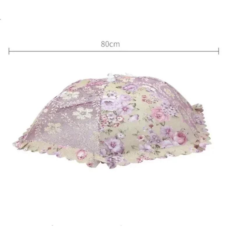 New Folding Vegetable Gadgets Household Kitchen Convenience Dustproof Mesh Food Cover Umbrella Shape Fly Proof Stain Table Lace
