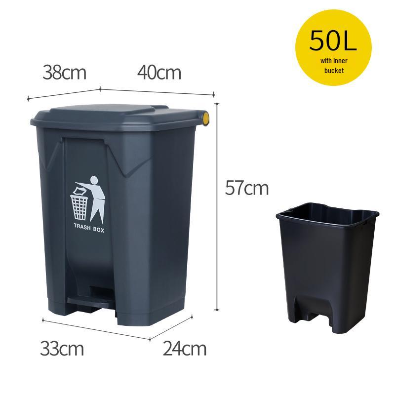Large Foot-Pedal Trash Can with Lid for Commercial, Office, Outdoor, and Household Use
