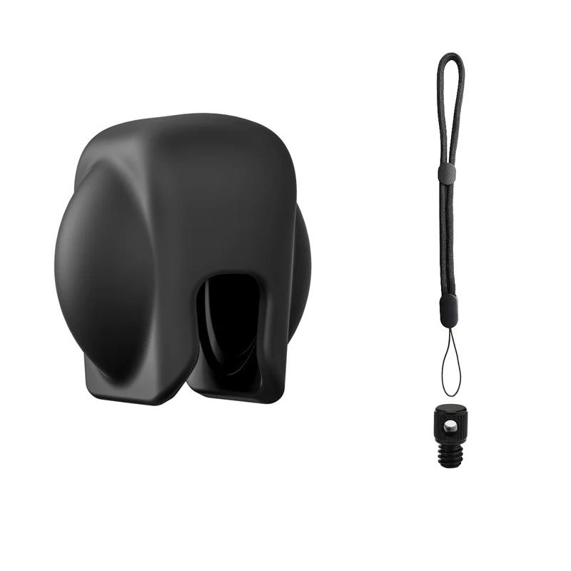 Anti-lost Rope Strap for Insta360 X5 X4 Silicone Lens Protector Case for Insta 360 X5 X4 Action Camera Anti-scratch Cover Cap
