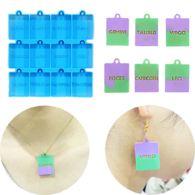 2 Pcs Love Square Silicone Molds Diy Crafts Earrings Pendant Tag Keychain Making