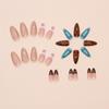 Fake Nails Wear Nail Fake Nails Blue-Green Leopard Print Removable Nail Patch Simple Nail Patch 24 Pieces