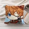 Tartaglia Cute Genshin Impact Cushion Cover Silky Short Plush Invisible Zipper Dustproof Sofa Pillow Case For Home Decor