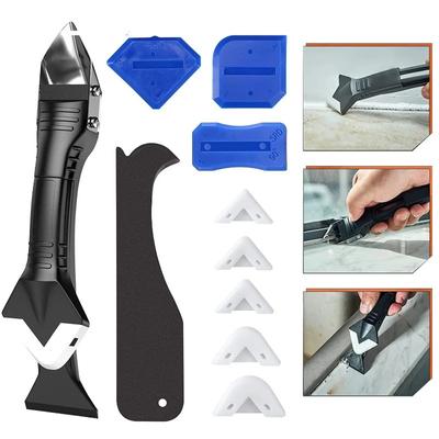 5in1 Multifunktions-Eckenabdichtungswerkzeug Silikonabzieher Klebstoffentferner Messer Winkel Schönheitsspaltelwerkzeug Fugenkratzer-Set