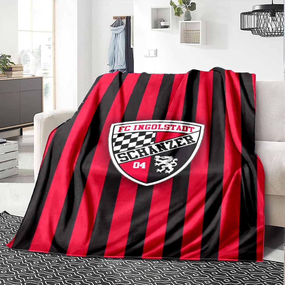 FC Ingolstadt Schanzer Print Flannel Blanket High Quality Warm Comfortable Cover for All Seasons Perfect for Gifts Home Decor