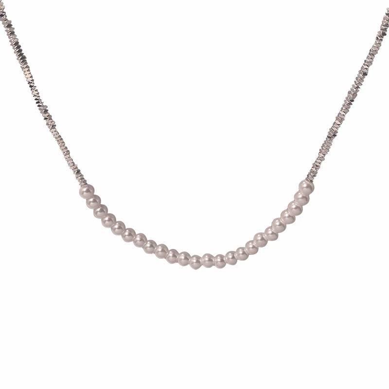 Collier ras du cou haut de gamme Galaxy argent perle pour femmes: Design unique Printemps/Été