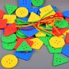 Montessori Toys 20 Pcs Educational Toys for Children Early Learning Geometric Blocks Threading Buttons Teaching Aids