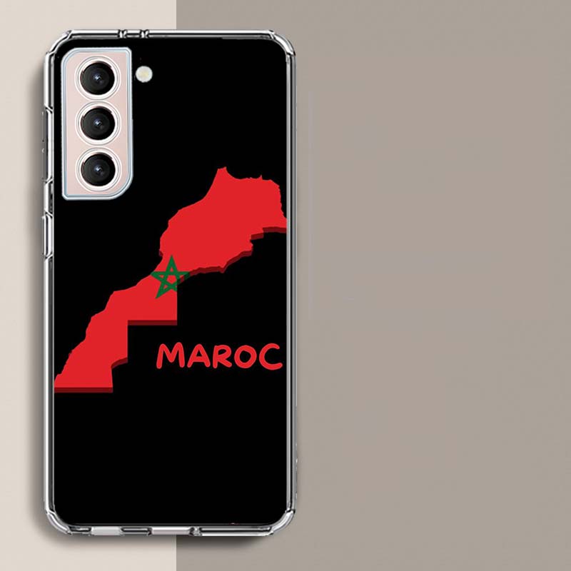 

Morocco Flag Soccer Phone Case For Samsung Galaxy S25 Edge S24 S23 FE S21 S20 Plus S22 S26 Ultra Cover Clear Cases TPU Capa Shel Samsung S22
