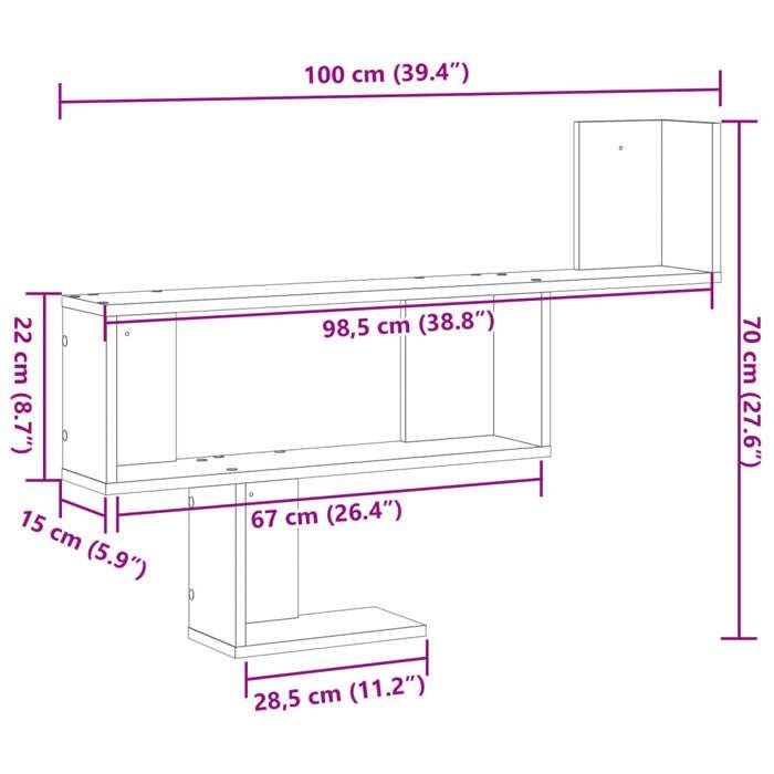 VidaXL Wall Shelf Artisan Oak 100x15x70 Cm Engineered Wood 853199
