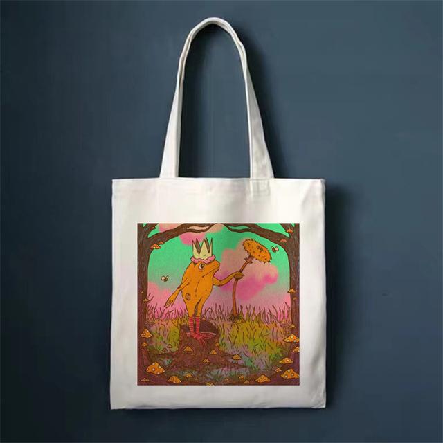 Einkaufstasche einseitige Strand-Canvas-Tasche Umhängetasche große Kapazität Handtasche 2022 neu retro Kunst Cartoon kawaii lässig niedlich Bolsas