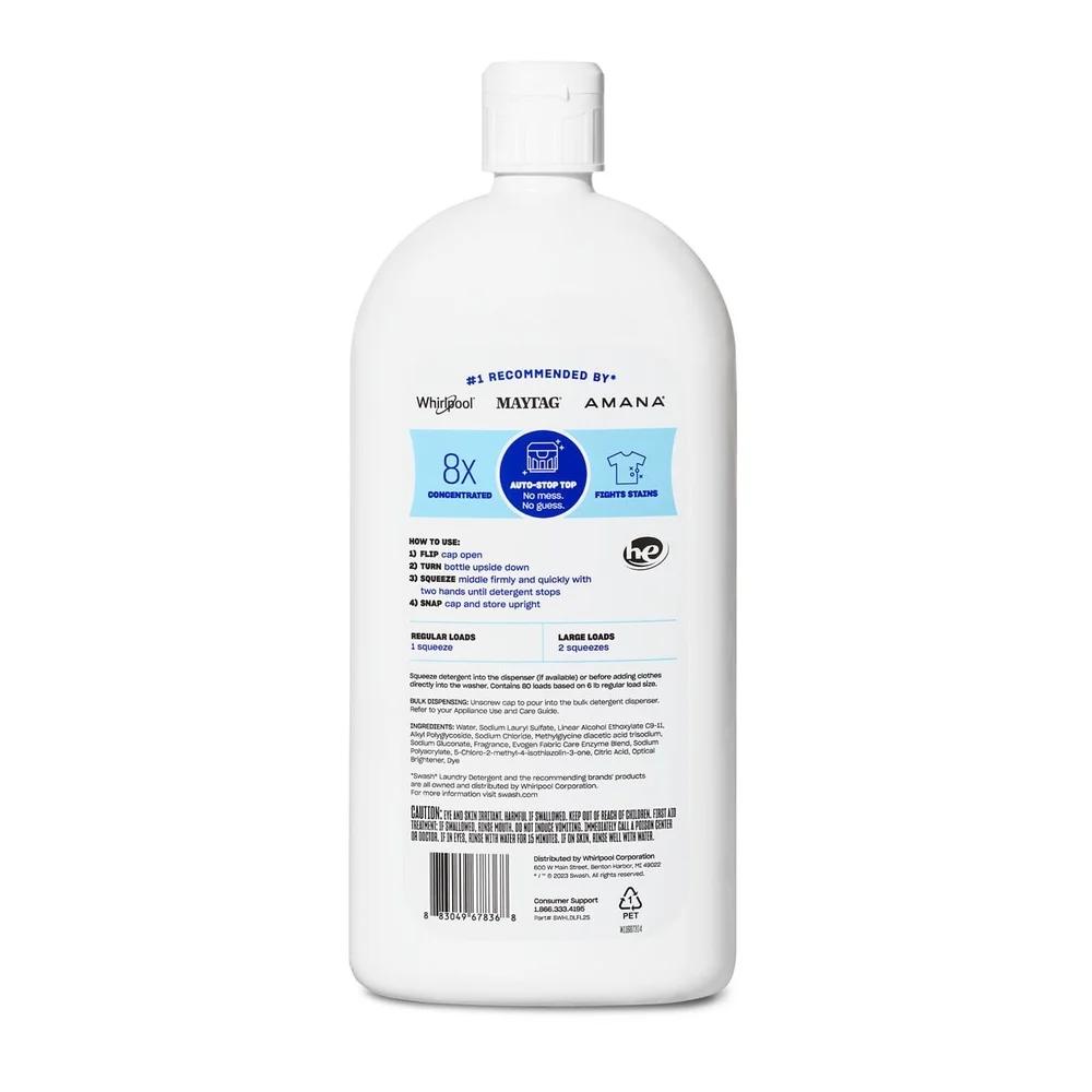 HE Ultra-Concentrated Liquid Laundry Detergent 80 Loads Fresh Clean Laundry Scent Stain Fighting Auto-Stop Top Compatible with