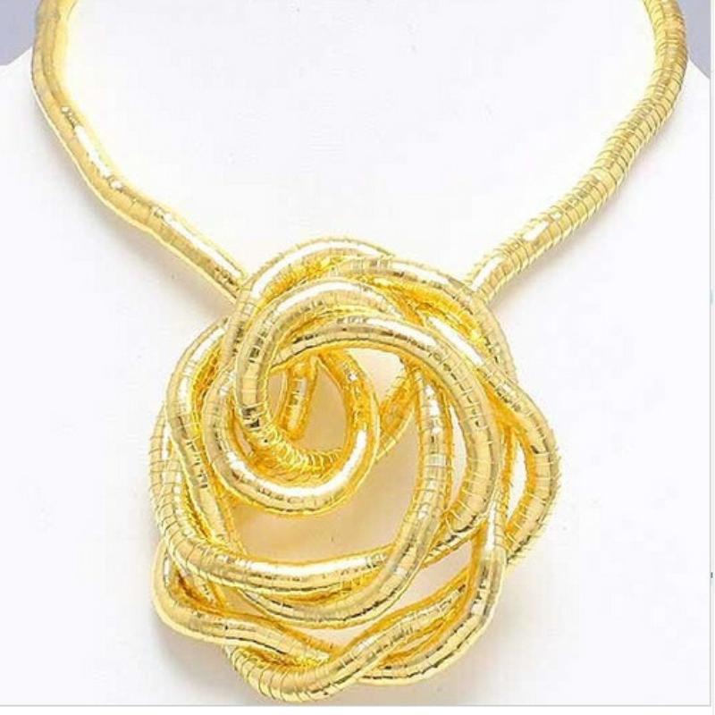 European and American men's personalized snake necklace 5mm white K iron-plated curved flexible random shape cool snake chain