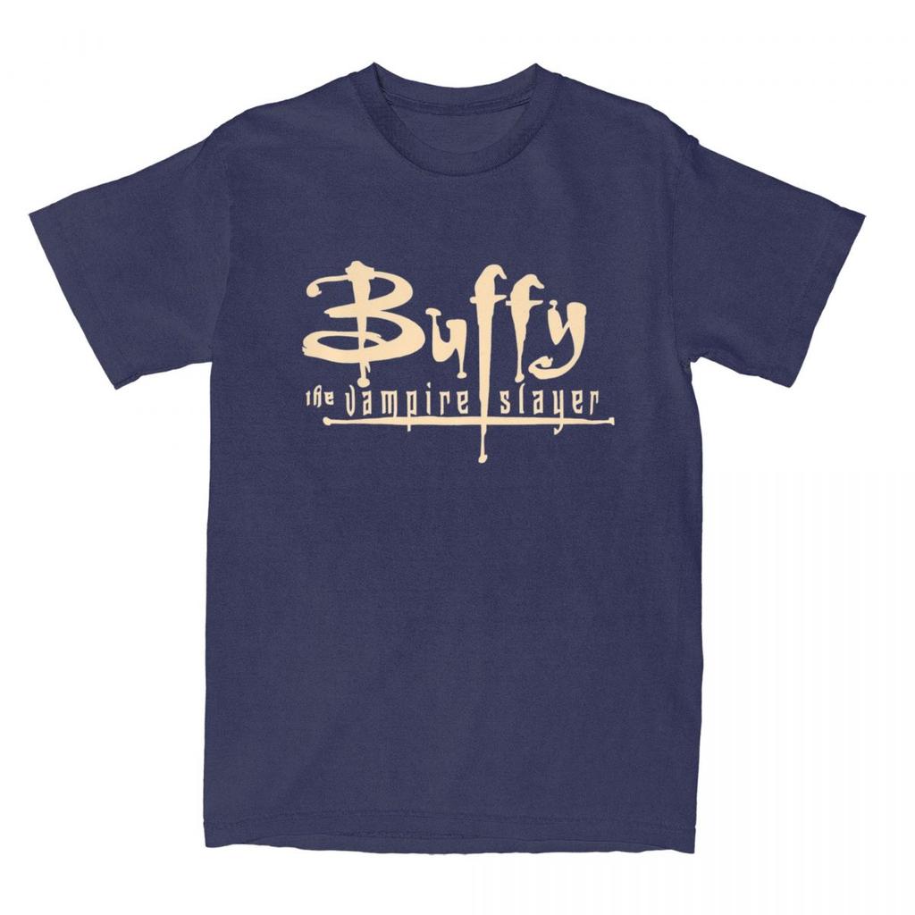 Creative Buffy The Vampires Slayer T-Shirt for Men O Neck Pure Cotton T Shirt TV Series Short Sleeve Tees 4XL 5XL Tops