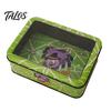 Desktop Decorative Storage Halloween Tin Box with Clear Lid, Witch Pumpkin Ghost Candy Snack Holders Container for Cookies Snacks, Festive Organizer