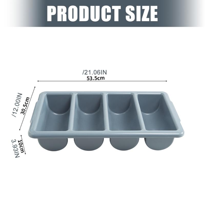Plastic Silverware Holder with 4 Sections for Home Organization Four Compartments Kitchen Tool Organiser