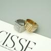 High Quality Gold silver color Men Ring Christmas New Ring with rhinestone  Square Rings Fine Jewelry